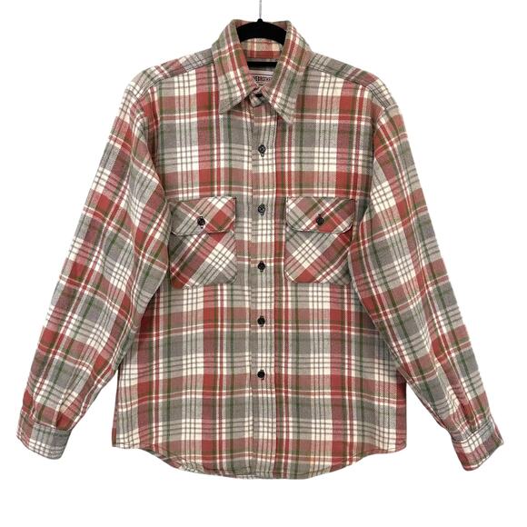 Five Brother USA Flannel Shirt M 15-15.5 70s 80s Plaid Workwear Vintage Mens